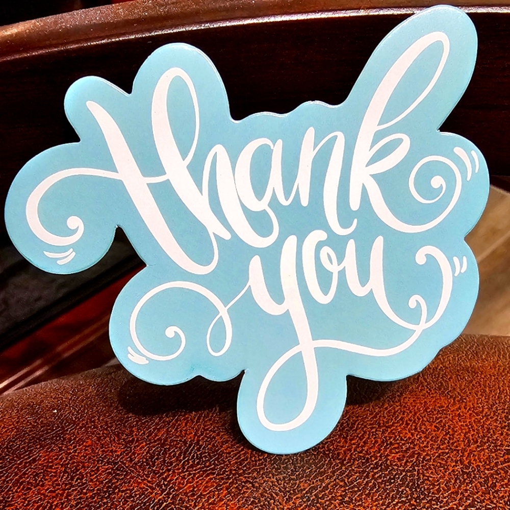 25 count Thank You Cards Small Business Appreciation - Aqua and white